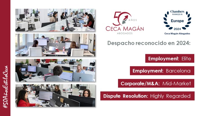 CECA MAGÁN Abogados, among the best law firms in Chambers Europe 2024 ranking