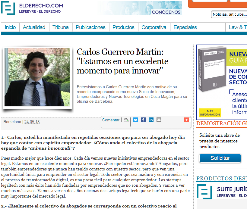 Carlos Guerrero Martín: “Estamos en un excelente momento para innovar”