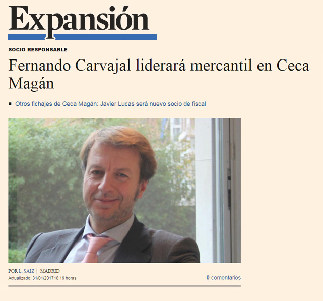 Fernando Carvajal liderará mercantil en Ceca Magán