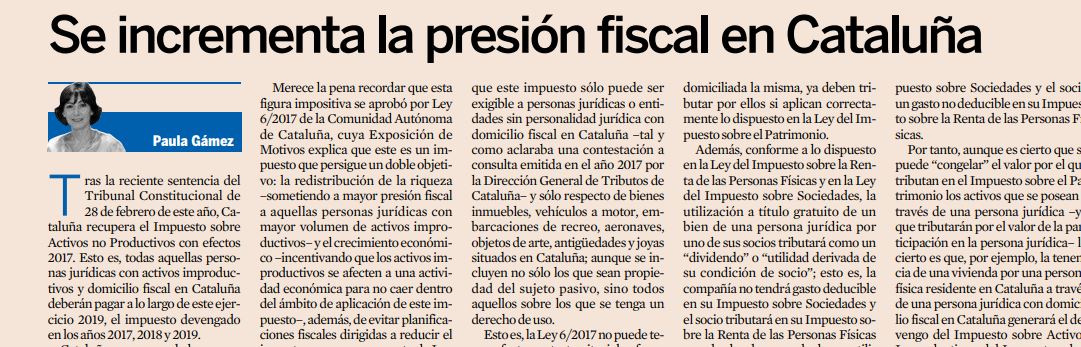 Se incrementa la presión fiscal en Cataluña