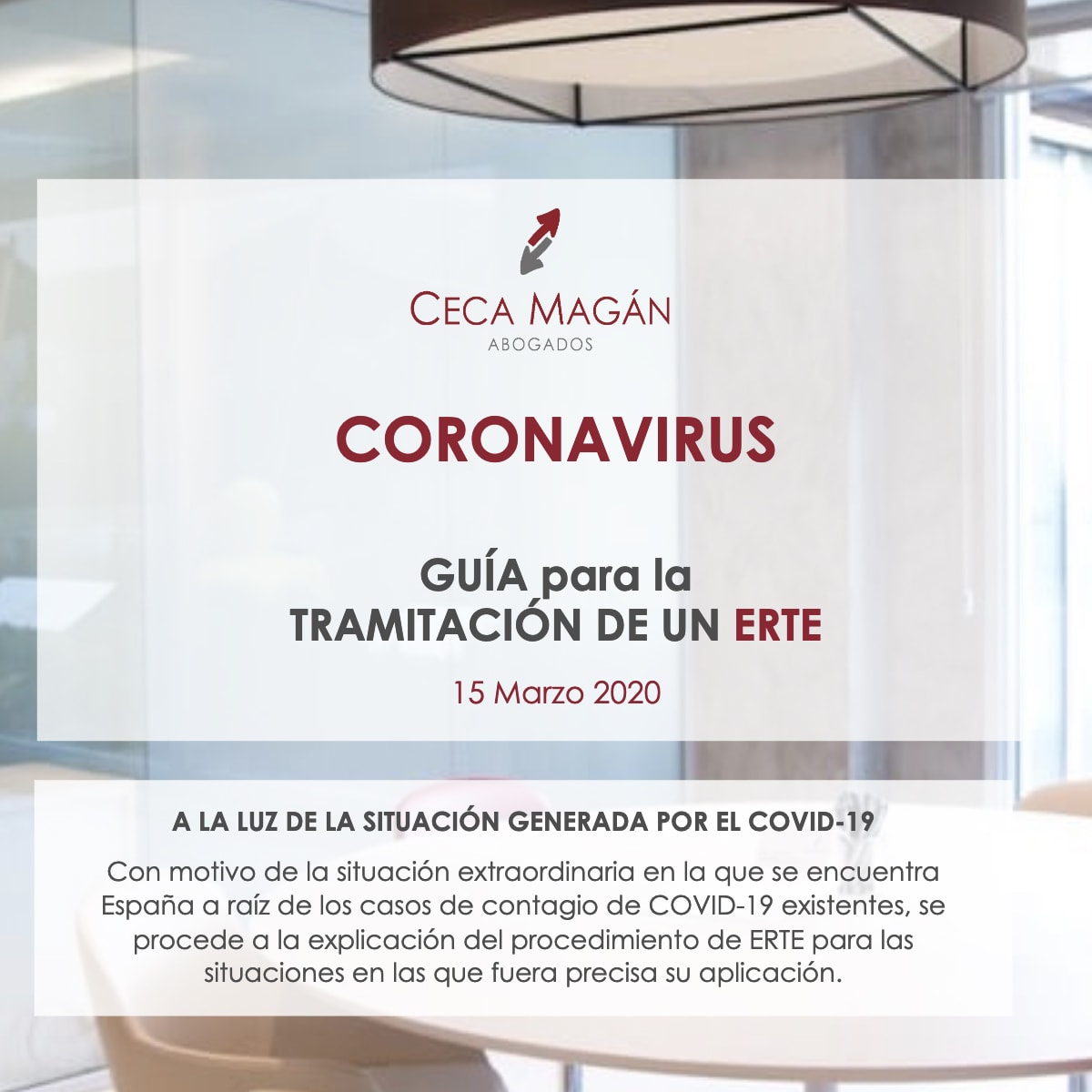 Coronavirus: Guía para la tramitación de un ERTE