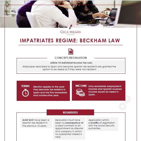 Impatriates regime: Beckham Law legal service