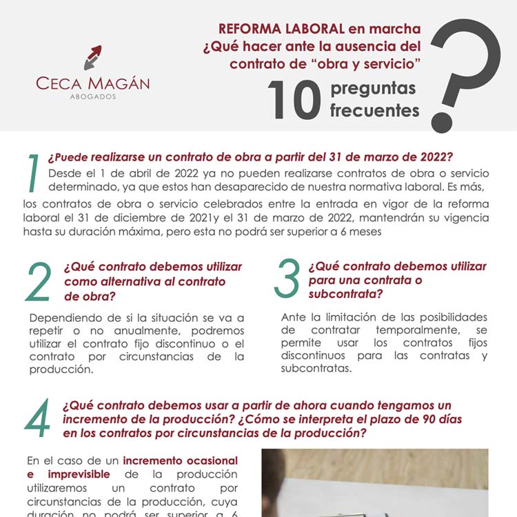 10 cuestiones clave ante la ausencia del contrato de obra y servicio