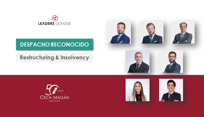 CECA MAGÁN Abogados among the best firms in the insolvency area