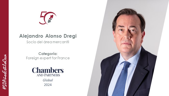 Alejandro Alonso, reconocido en el ranking 2024 de Chambers Global. Abogado mercantilista de CECA MAGÁN Abogados