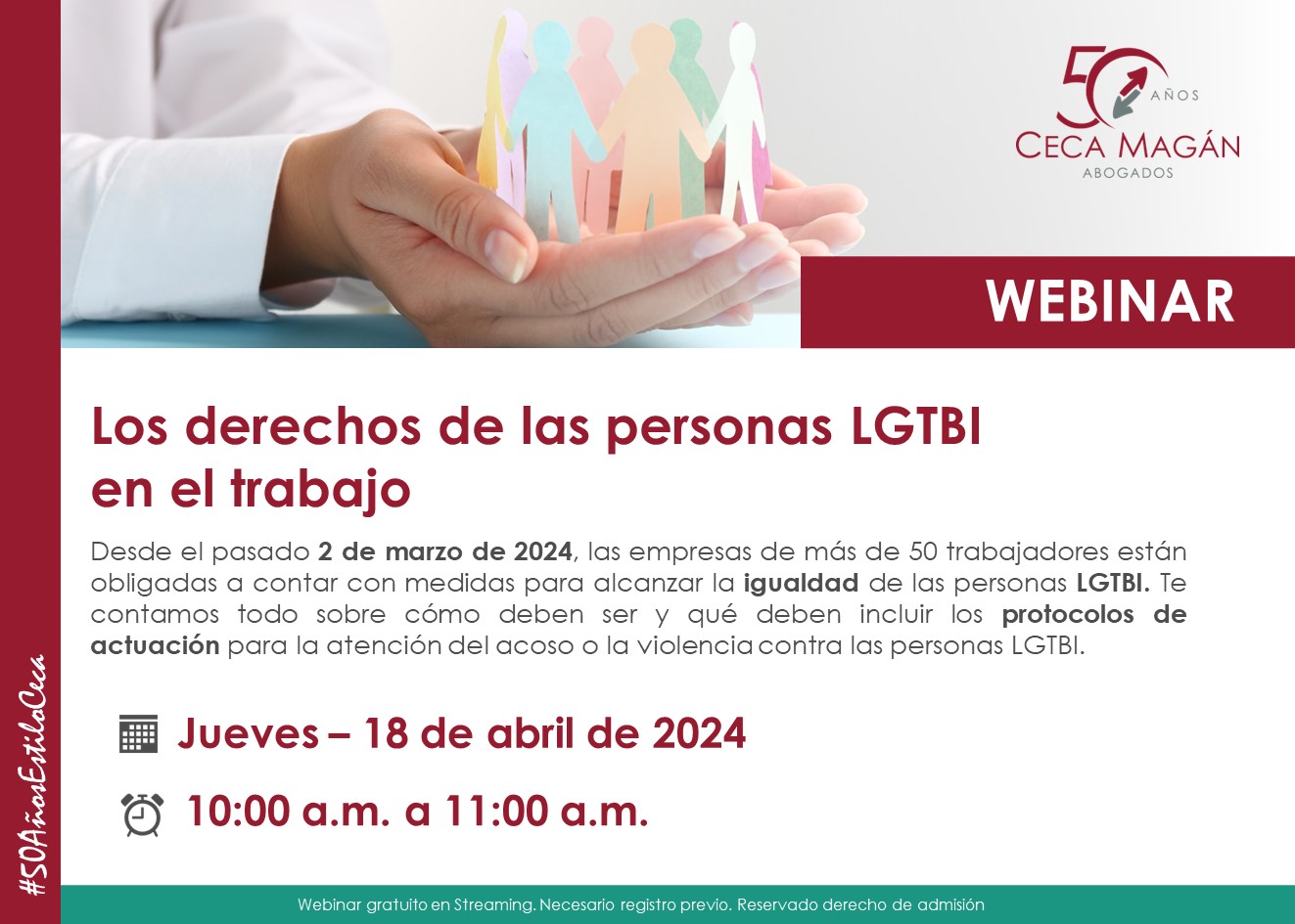 WEBINAR de CECA MAGÁN Abogados: derechos de las personas LGTBI en el trabajo