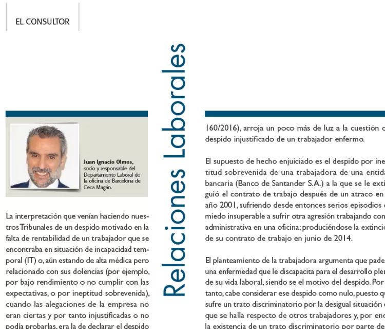 Despido de un trabajador por razón de su enfermedad, ¿factible?
