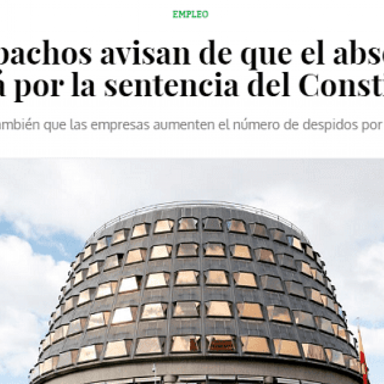 Guillermo Barrios: “El absentismo laboral no bajará por la sentencia del Constitucional”
