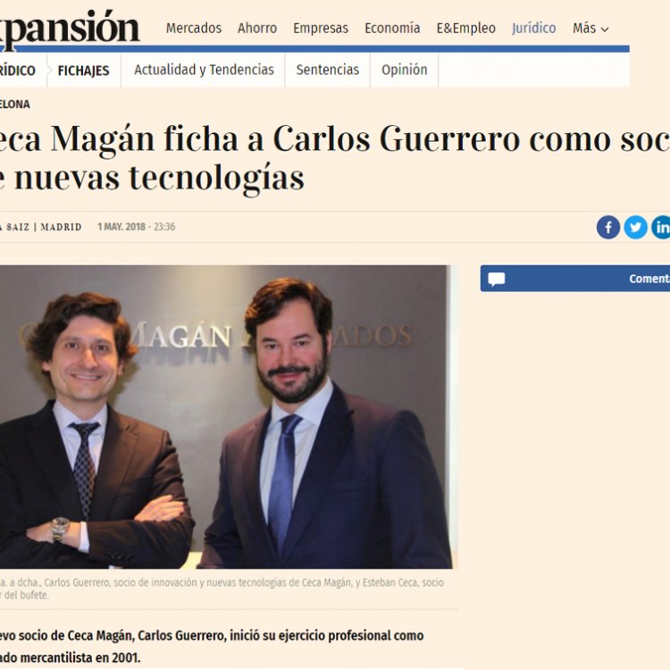 Ceca Magán ficha a Carlos Guerrero como Socio de Nuevas Tecnologías
