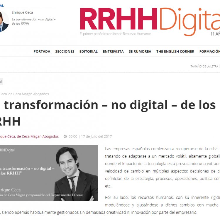 La transformación – no digital – de los RRHH